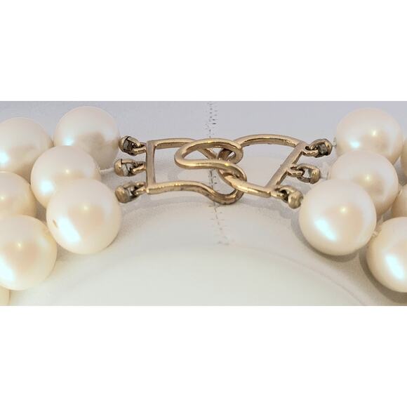 Monet Necklace Vintage Signed Faux Pearl & Turquoise - Picture 4 of 8